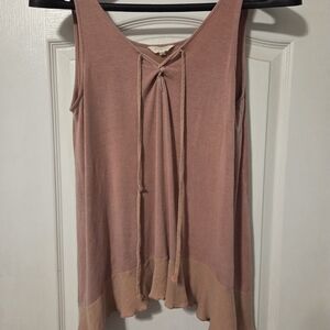 Lucky Brand Mauve Tank Top with Tie-Front
